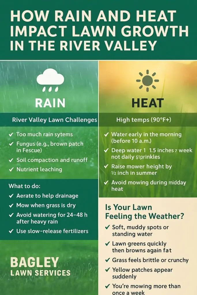 How Rain and Heat Impact Lawn Growth in the River Valley